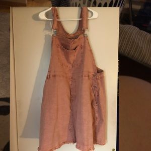 City Chic NWT Pink Denim Bib Dress 22